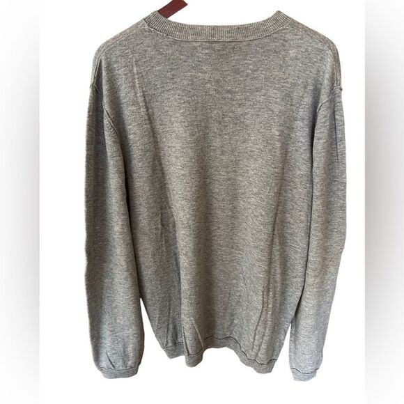 Davis & Squire grey wool blend V-neck long sleeved sweater men’s XL - Picture 7 of 7